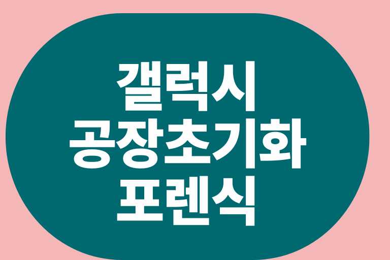 갤럭시 공장초기화 포렌식